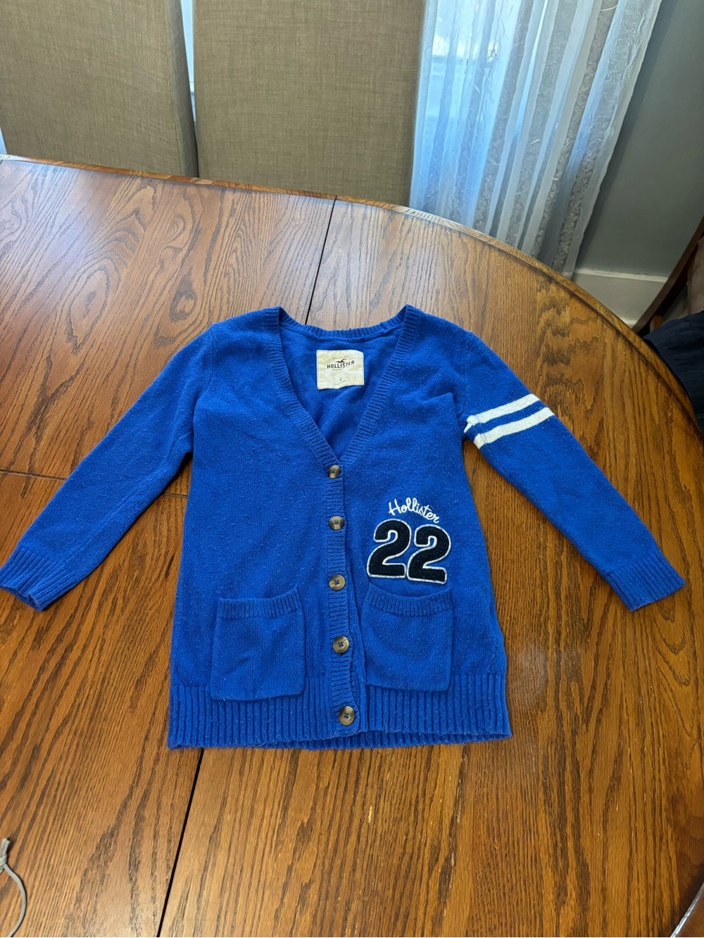 VTG Y2K Hollister v-neck cardigan sweater #22 blue women's S